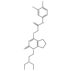 N-(3,4-dichlorophenyl)-2-((1-(2-(diethylamino)ethyl)-2-oxo-2,5,6,7-tetrahydro-1H-cyclopenta[d]pyrimidin-4-yl)thio)acetamide结构式