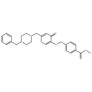 methyl 4-(((6-((4-benzylpiperazin-1-yl)methyl)-4-oxo-4H-pyran-3-yl)oxy)methyl)benzoate Structure