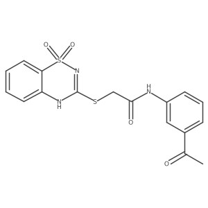 N-(3-acetylphenyl)-2-((1,1-dioxido-4H-benzo[e][1,2,4]thiadiazin-3-yl)thio)acetamide Structure