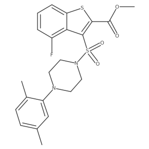 Methyl 3-{[4-(2,5-dimethylphenyl)piperazin-1-yl]sulfonyl}-4-fluoro-1-benzothiophene-2-carboxylate结构式
