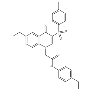 2-(6-ethyl-4-oxo-3-tosylquinolin-1(4H)-yl)-N-(4-ethylphenyl)acetamide结构式