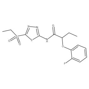 N-[(2Z)-5-(ethylsulfonyl)-1,3,4-thiadiazol-2(3H)-ylidene]-2-(2-fluorophenoxy)butanamide结构式