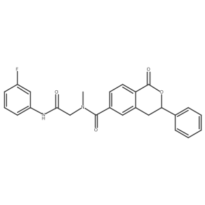 N-(3-Fluorophenyl)-2-[N-methyl-1-(1-oxo-3-phenyl-3,4-dihydro-1H-2-benzopyran-6-yl)formamido]acetamide结构式