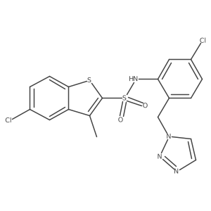 Benzo[b]thiophene-2-sulfonamide,5-chloro-n-[5-chloro-2-(1h-1,2,3-triazol-1-ylmethyl)phenyl]-3-methyl- Structure