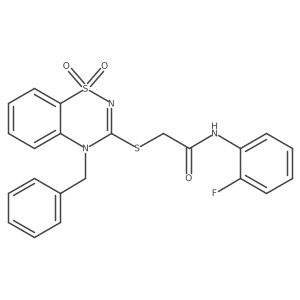 2-((4-benzyl-1,1-dioxido-4H-benzo[e][1,2,4]thiadiazin-3-yl)thio)-N-(2-fluorophenyl)acetamide Structure