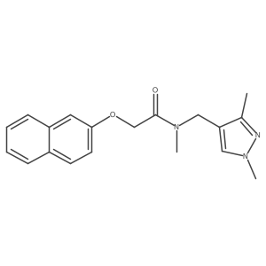N-((1,3-dimethyl-1H-pyrazol-4-yl)methyl)-N-methyl-2-(naphthalen-2-yloxy)acetamide结构式