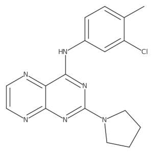 N-(3-chloro-4-methylphenyl)-2-(pyrrolidin-1-yl)pteridin-4-amine结构式