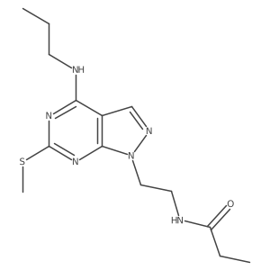 N-{2-[6-(methylsulfanyl)-4-(propylamino)-1H-pyrazolo[3,4-d]pyrimidin-1-yl]ethyl}propanamide结构式
