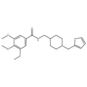 3,4,5-trimethoxy-N-((1-(thiophen-2-ylmethyl)piperidin-4-yl)methyl)benzamide结构式