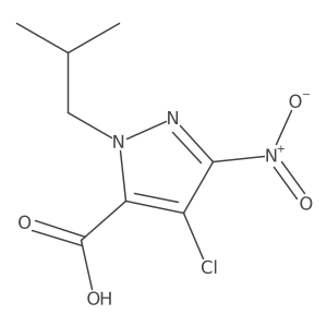 4-Chloro-1-(2-methylpropyl)-3-nitro-1H-pyrazole-5-carboxylic acid Structure