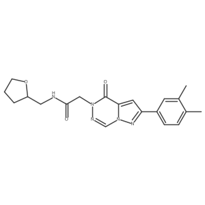 2-[2-(3,4-dimethylphenyl)-4-oxopyrazolo[1,5-d][1,2,4]triazin-5(4H)-yl]-N-(tetrahydrofuran-2-ylmethyl)acetamide结构式