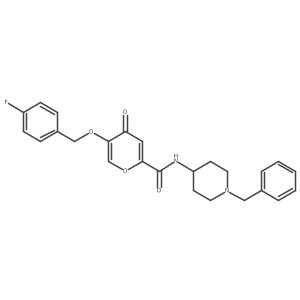 N-(1-benzylpiperidin-4-yl)-5-((4-fluorobenzyl)oxy)-4-oxo-4H-pyran-2-carboxamide Structure