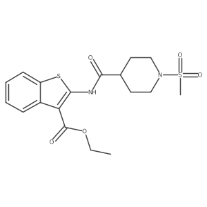 Ethyl 2-(1-methanesulfonylpiperidine-4-amido)-1-benzothiophene-3-carboxylate Structure