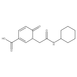 1-Cyclohexylcarbamoylmethyl-6-oxo-1,6-dihydro-pyridine-3-carboxylic acid Structure