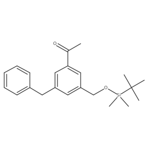 1-[3-[[[(1,1-Dimethylethyl)dimethylsilyl]oxy]methyl]-5-(phenylmethyl)phenyl]ethanone结构式