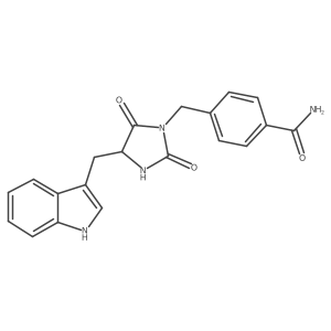 4-[[4-(1H-Indol-3-ylmethyl)-2,5-dioxo-1-imidazolidinyl]methyl]benzamide结构式
