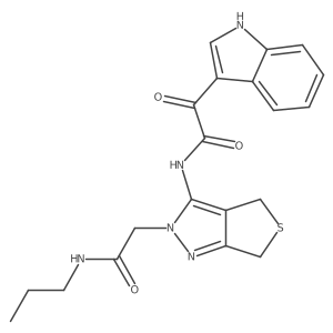2-(1H-indol-3-yl)-2-oxo-N-(2-(2-oxo-2-(propylamino)ethyl)-4,6-dihydro-2H-thieno[3,4-c]pyrazol-3-yl)acetamide Structure