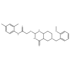 N-(2,4-dimethylphenyl)-2-[[6-[(2-methoxyphenyl)methyl]-4-oxo-1,2,3,4a,5,7,8,8a-octahydropyrido[4,3-d]pyrimidin-2-yl]sulfanyl]acetamide Structure