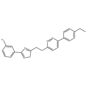 3-({[3-(3-Bromophenyl)-1,2,4-oxadiazol-5-yl]methyl}thio)-6-(4-ethylphenyl)pyridazine Structure