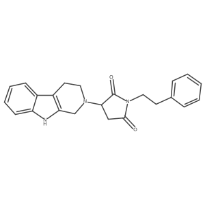 1-(2-phenylethyl)-3-(1,3,4,9-tetrahydro-2H-beta-carbolin-2-yl)pyrrolidine-2,5-dione Structure