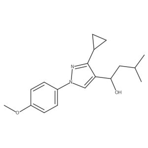 1-[3-cyclopropyl-1-(4-methoxyphenyl)-1H-pyrazol-4-yl]-3-methylbutan-1-ol结构式