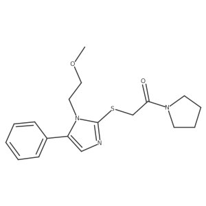 2-((1-(2-methoxyethyl)-5-phenyl-1H-imidazol-2-yl)thio)-1-(pyrrolidin-1-yl)ethanone Structure
