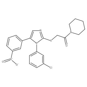 2-((1-(3-chlorophenyl)-5-(3-nitrophenyl)-1H-imidazol-2-yl)thio)-1-(piperidin-1-yl)ethanone Structure