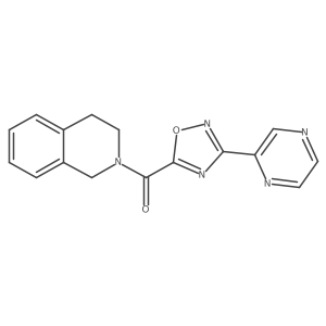 (3,4-dihydroisoquinolin-2(1H)-yl)(3-(pyrazin-2-yl)-1,2,4-oxadiazol-5-yl)methanone结构式
