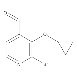 2-Bromo-3-cyclopropoxyisonicotinaldehyde结构式