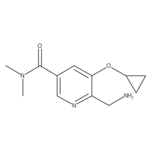 6-(Aminomethyl)-5-cyclopropoxy-N,N-dimethylnicotinamide结构式