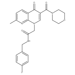 N-(4-fluorobenzyl)-2-(7-methyl-3-(morpholine-4-carbonyl)-4-oxo-1,8-naphthyridin-1(4H)-yl)acetamide Structure