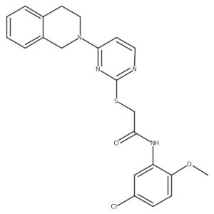 N-(5-chloro-2-methoxyphenyl)-2-{[4-(1,2,3,4-tetrahydroisoquinolin-2-yl)pyrimidin-2-yl]sulfanyl}acetamide Structure