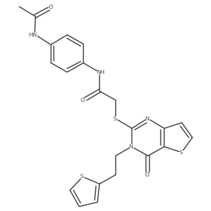 N-[4-(acetylamino)phenyl]-2-({4-oxo-3-[2-(thiophen-2-yl)ethyl]-3,4-dihydrothieno[3,2-d]pyrimidin-2-yl}sulfanyl)acetamide Structure