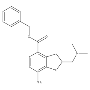 Benzyl 7-amino-2-(dimethylaminomethyl)-2,3-dihydrobenzofuran-4-carboxylate结构式