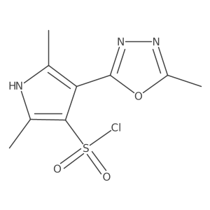 2,5-Dimethyl-4-(5-methyl-1,3,4-oxadiazol-2-YL)-1H-pyrrole-3-sulfonyl chloride Structure