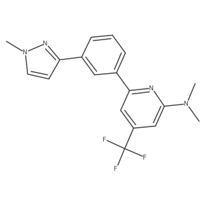 Dimethyl-{6-[3-(1-methyl-1H-pyrazol-3-yl)-phenyl]-4-trifluoromethyl-pyridin-2-yl}-amine Structure