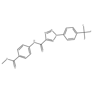 methyl 4-(2-(4-(trifluoromethyl)phenyl)-2H-tetrazole-5-carboxamido)benzoate结构式
