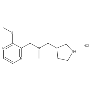 N-methyl-1-(3-(methylthio)pyrazin-2-yl)-N-(pyrrolidin-3-ylmethyl)methanamine hydrochloride结构式
