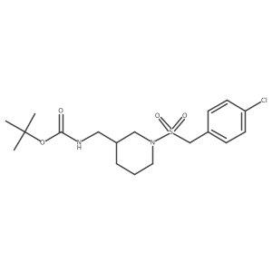 Tert-butyl ((1-((4-chlorobenzyl)sulfonyl)piperidin-3-yl)methyl)carbamate结构式
