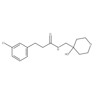 3-(3-chlorophenyl)-N-((4-hydroxytetrahydro-2H-pyran-4-yl)methyl)propanamide Structure
