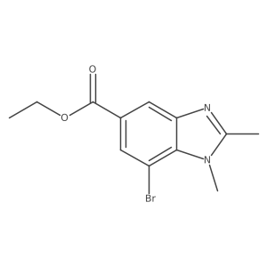 Ethyl 7-bromo-1,2-dimethyl-1,3-benzodiazole-5-carboxylate Structure