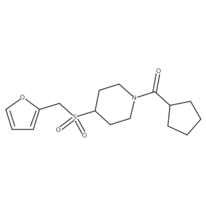 Cyclopentyl(4-((furan-2-ylmethyl)sulfonyl)piperidin-1-yl)methanone结构式