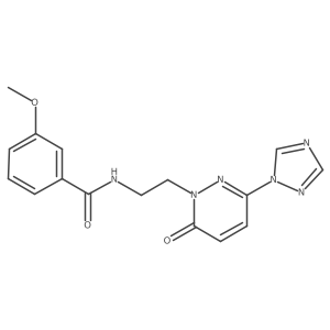 3-methoxy-N-(2-(6-oxo-3-(1H-1,2,4-triazol-1-yl)pyridazin-1(6H)-yl)ethyl)benzamide Structure