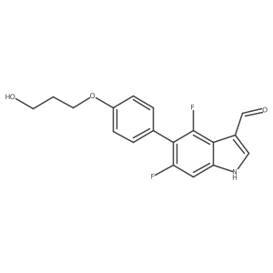 4,6-difluoro-5-[4-(3-hydroxypropoxy)phenyl]-1H-indole-3-carbaldehyde结构式
