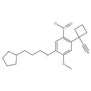 1-(5-Methoxy-2-nitro-4-(3-(pyrrolidin-1-yl)propoxy)phenyl)cyclobutanecarbonitrile Structure
