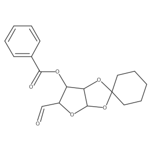 D-xylo-Pentodialdo-1,4-furanose, 1,2-O-cyclohexylidene-, benzoate, I+/--结构式