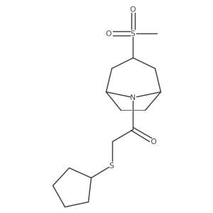 2-(cyclopentylthio)-1-((1R,5S)-3-(methylsulfonyl)-8-azabicyclo[3.2.1]octan-8-yl)ethanone Structure