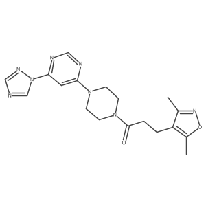 1-(4-(6-(1H-1,2,4-triazol-1-yl)pyrimidin-4-yl)piperazin-1-yl)-3-(3,5-dimethylisoxazol-4-yl)propan-1-one Structure