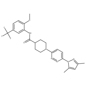 1-(6-(3,5-dimethyl-1H-pyrazol-1-yl)pyridazin-3-yl)-N-(2-methoxy-5-(trifluoromethyl)phenyl)piperidine-4-carboxamide Structure