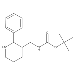 tert-butyl N-[(2-phenylpiperidin-3-yl)methyl]carbamate结构式